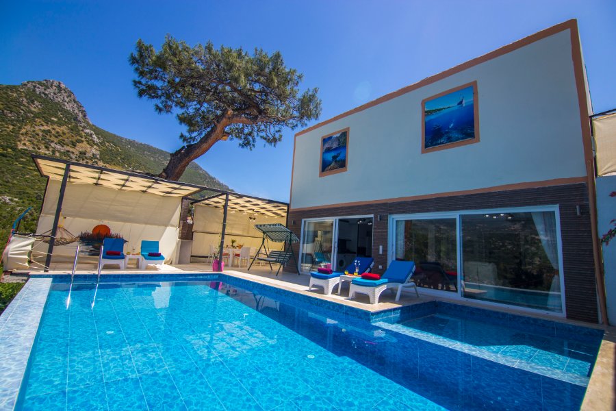 Kalkan Akbelde 2+1 Özel Havuzlu Doğa Manzaralı Kiralık Lüks Villa DRM-2012