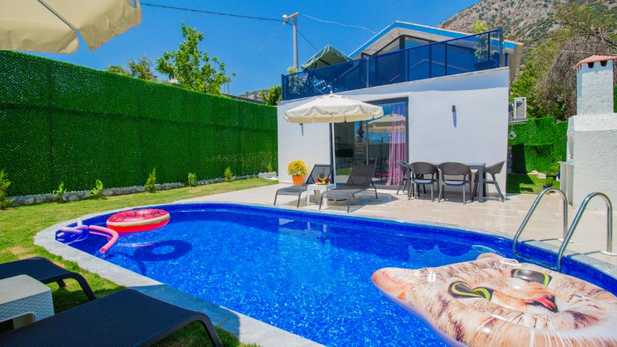 Kaş Çayköyde 2+1 Özel Havuzlu Doğa Manzaralı Kiralık Lüks Villa DRM-1884