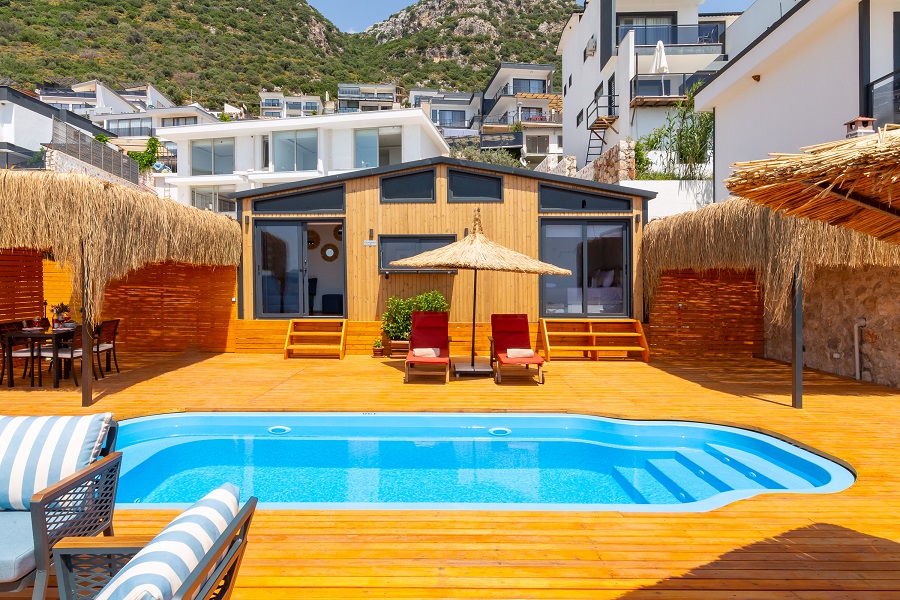 Antalya Kalkan’da 2+1 Özel Havuzlu Deniz Manzaralı Lüks Villa DRM-1766