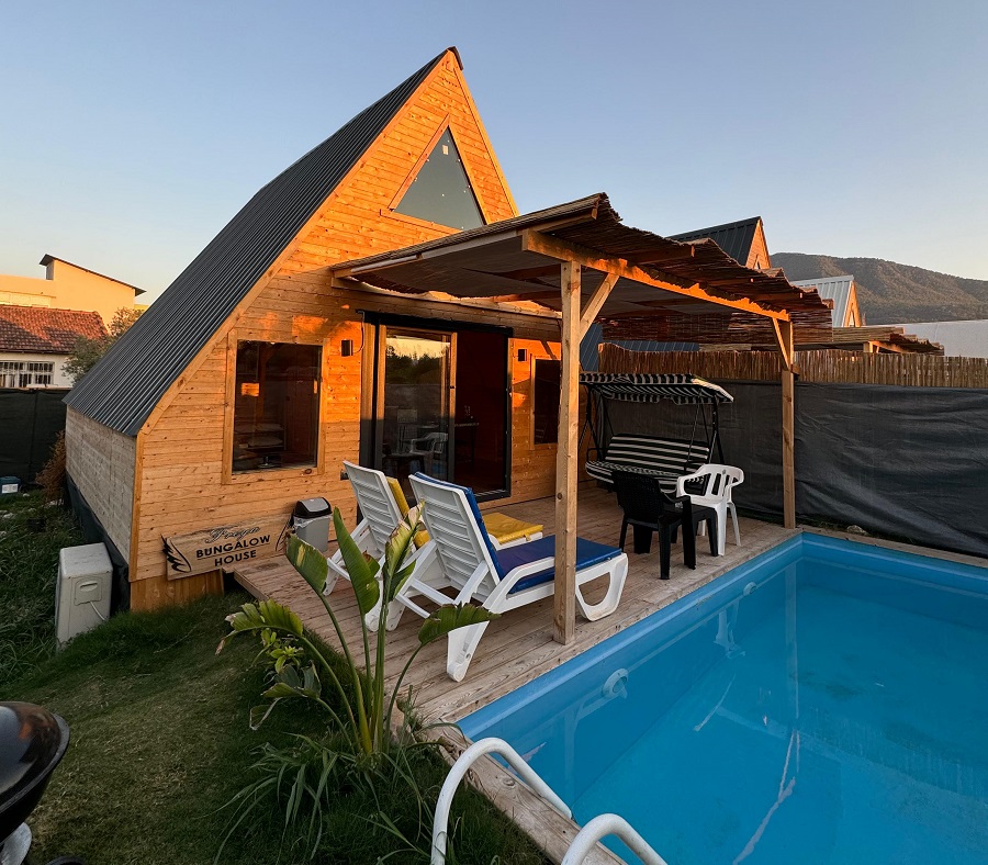 Fethiye, Çalıca'da 1+1 Özel Havuzlu Denize Yakın Kiralık Lüks Bungalov DRM-1944