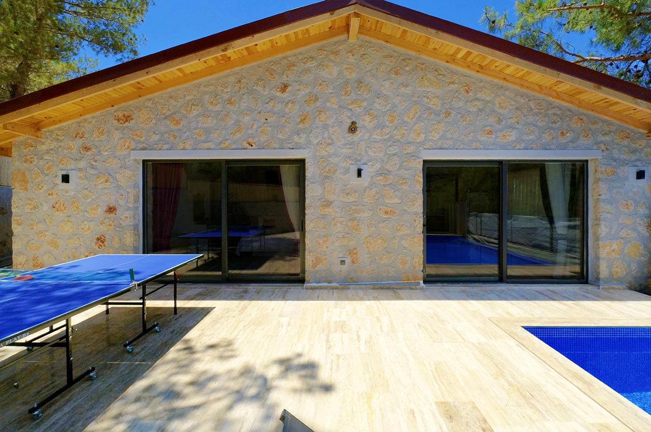 Kalkan Akbelde 1+1 Özel Havuzlu Doğa Manzaralı Kiralık Lüks Villa DRM-1753