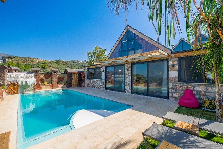 Fethiye Akaracada 4+1 Özel Havuzlu Denize Yakın Kiralık Lüks Villa DRM-1899