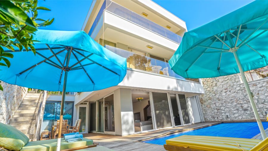 Ortaalanda 3+1 Özel Havuzlu Deniz Manzaralı Kiralık Lüks Villa DRM-2166