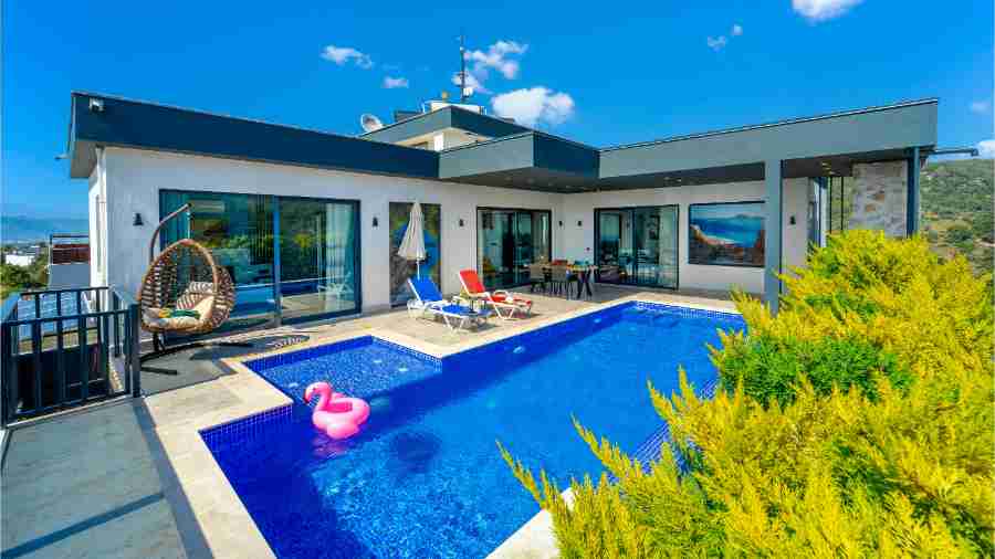 Antalya Kaş'ta 2+1 Özel Havuzlu Sauna Ve Hamamı Bulunan Kiralık Villa DRM-1821
