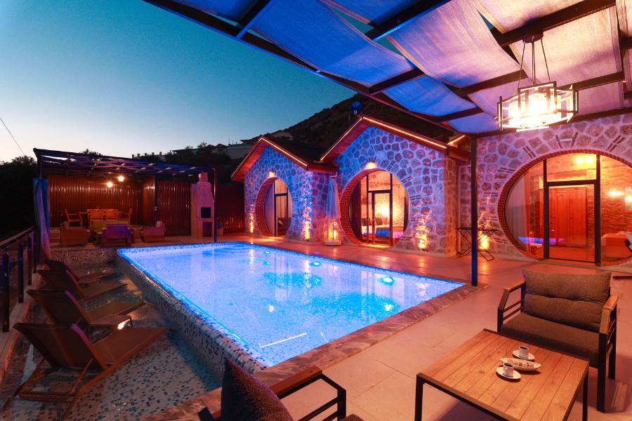 Kalkan Akbelde 2+1 Özel Havuzlu Doğa Manzaralı Kiralık Lüks Villa DRM-1955